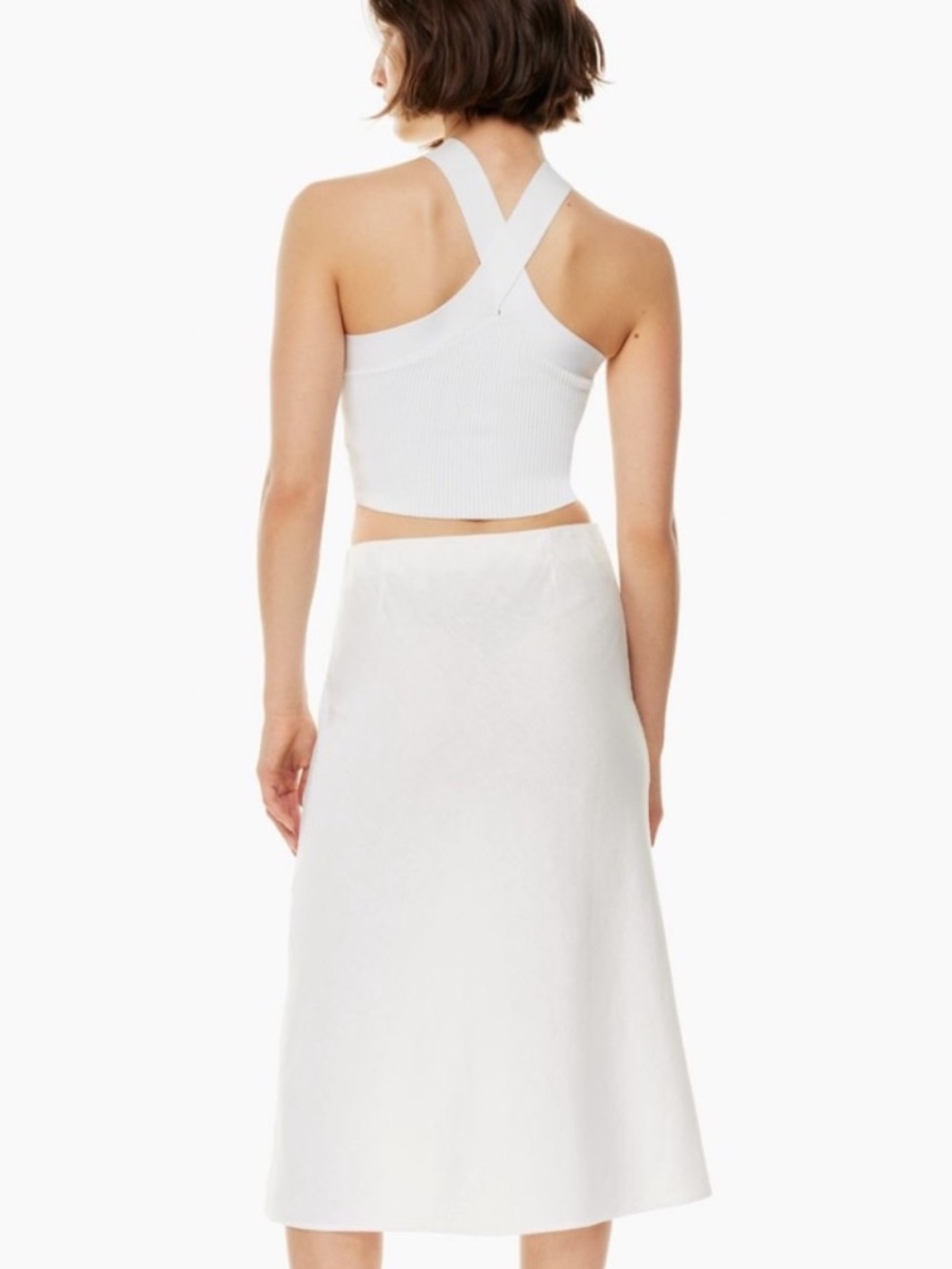 New Babaton Sculpt Knit Criss Cross Cropped Tank